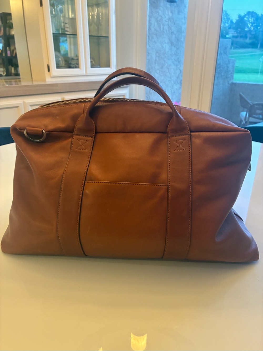 Jack Spade Tan Leather Duffel Bag